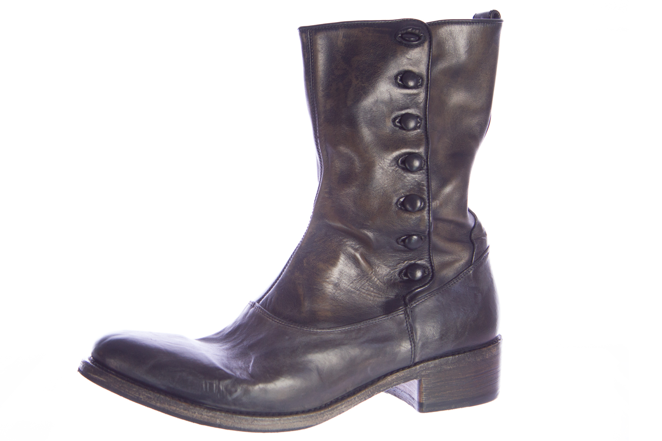 JOHN VARVATOS Men's Coal Leather Parisian Button Boots F2106P3 1,198 NEW