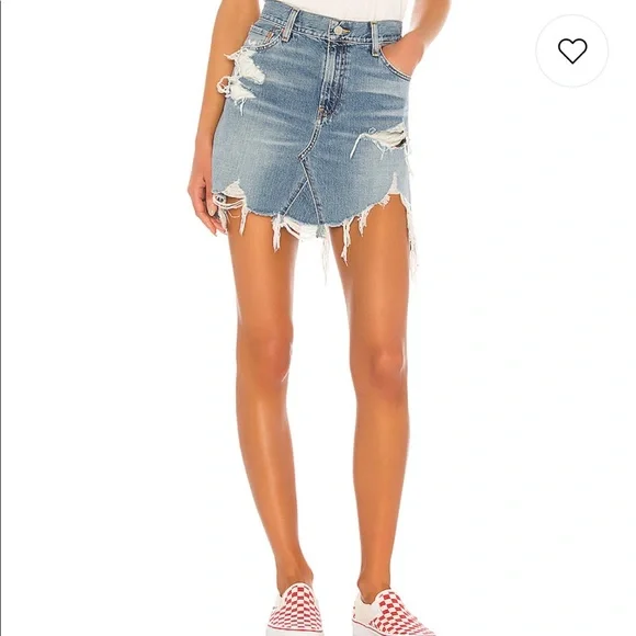 Denimist Damen Distressed Mote Joni Minirock $ 195 Neu mit Etikett - Bild 1 von 5