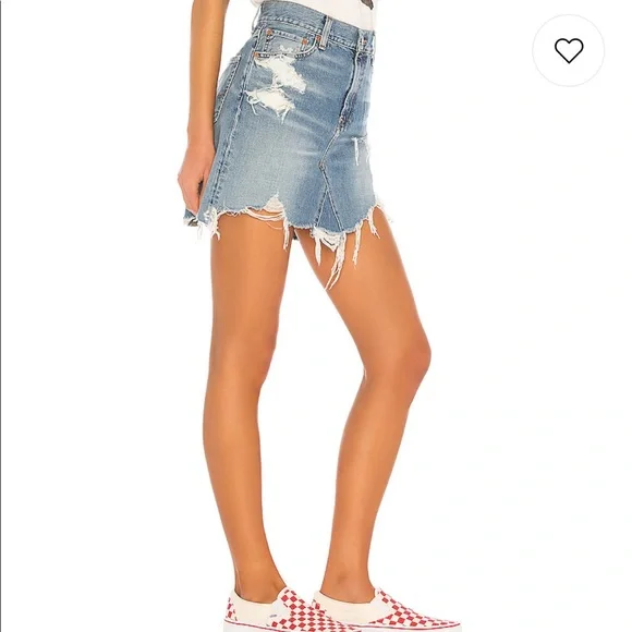 Denimist Damen Distressed Mote Joni Minirock $ 195 Neu mit Etikett - Bild 2 von 5