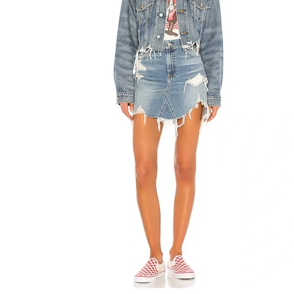 Denimist Damen Distressed Mote Joni Minirock $ 195 Neu mit Etikett - Bild 4 von 5