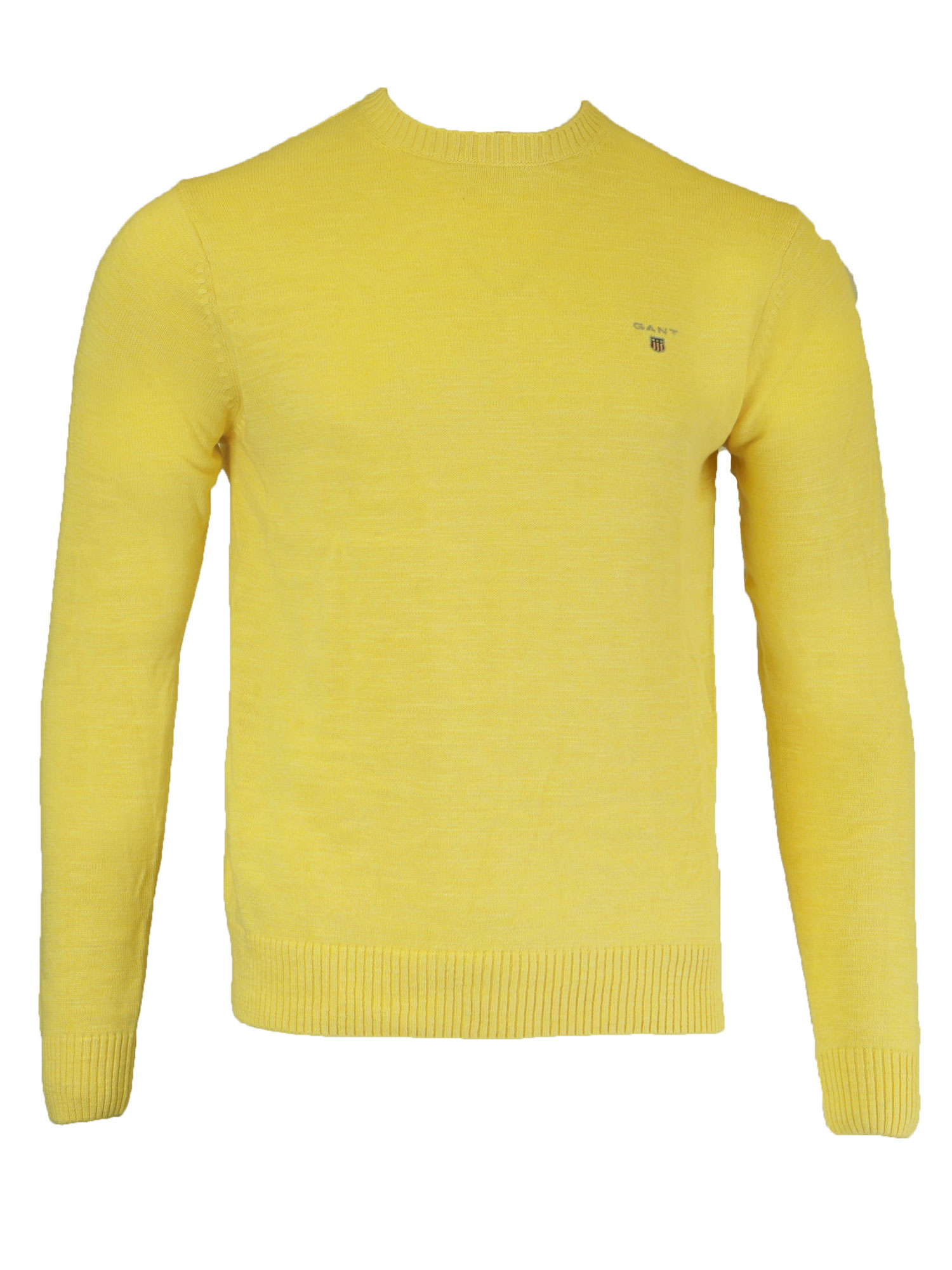 GANT Men's Light Yellow Natural Cotton Crew Neck Sweater 83051 Size M ...