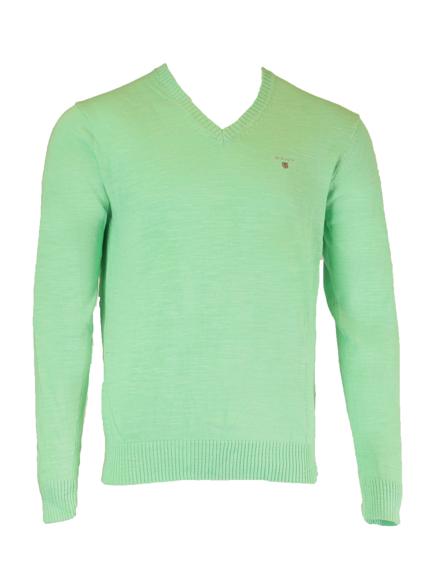 GANT Men's Paradise Green Natural Cotton V-Neck Sweater 83052 Size M ...