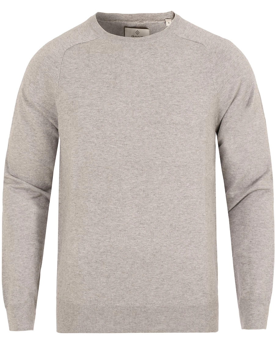 Grey Melange Gant Dot Texture Crew-Neck Men's Sweater 