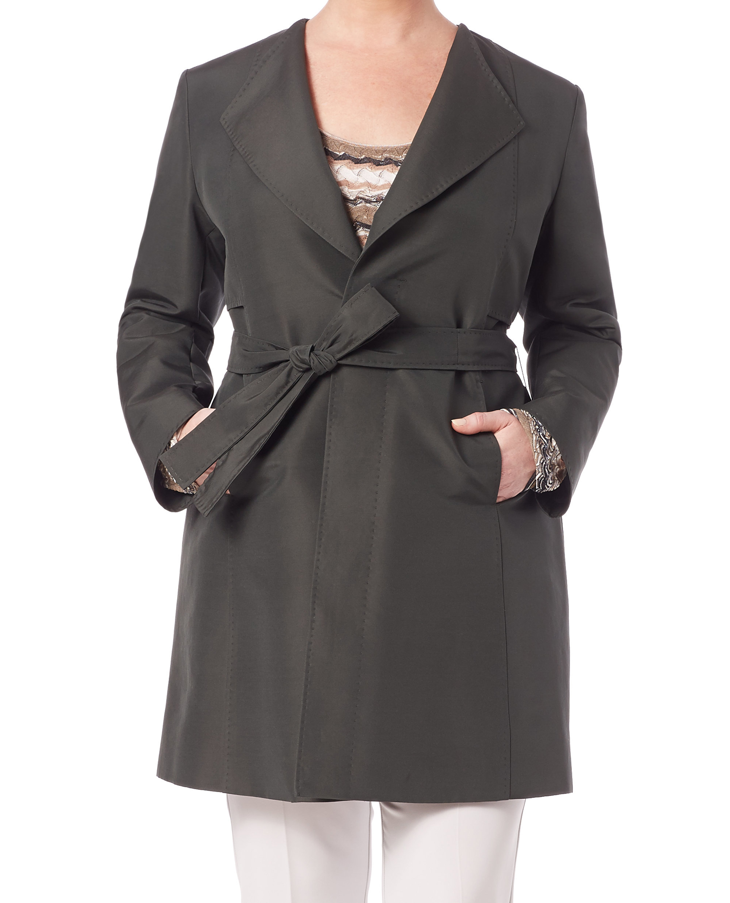 MARINA RINALDI Women/'s Blue Telemaco Classic Fit Trenchcoat $965 NWT