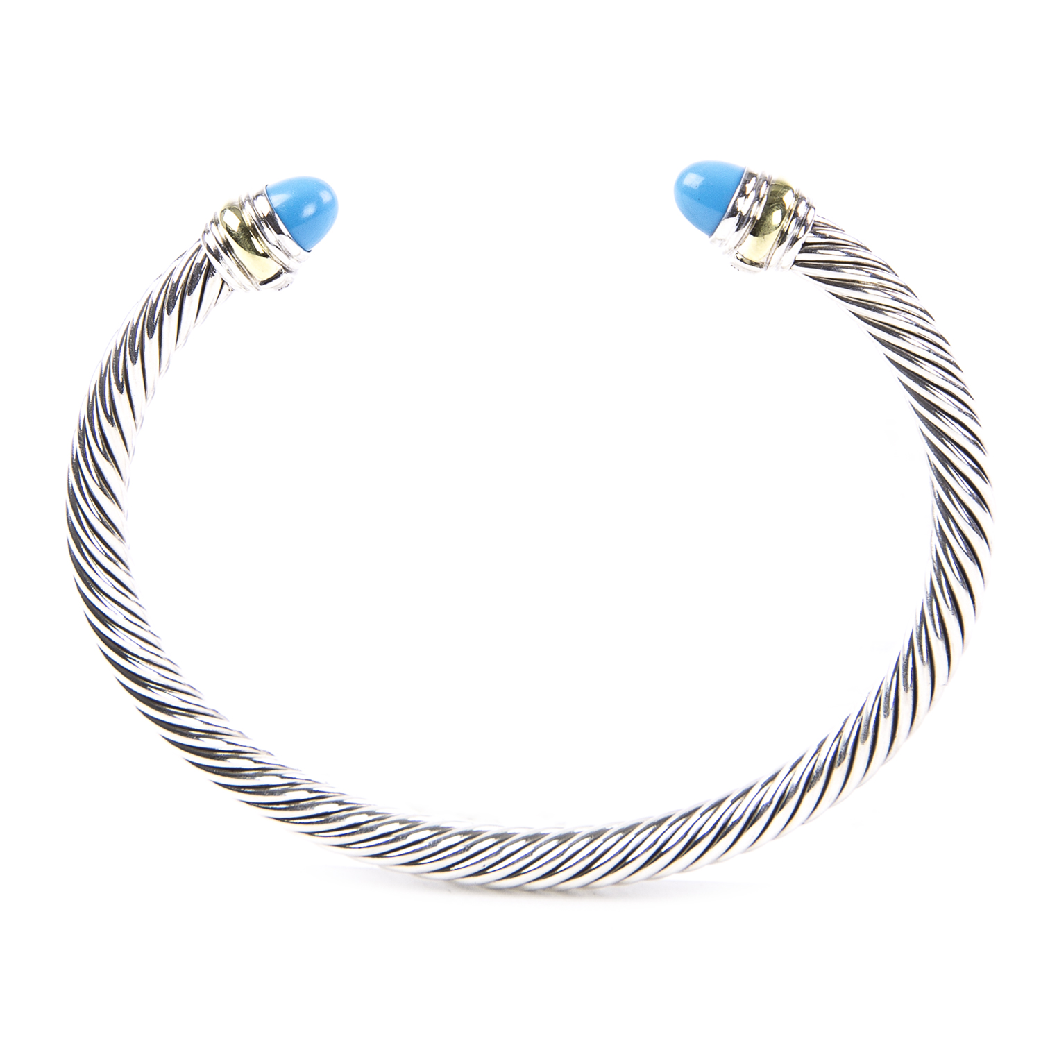 DAVID YURMAN Women/'s Cable Classics Bracelet Blue Topaz /& 14K Gold 5mm $625 NEW