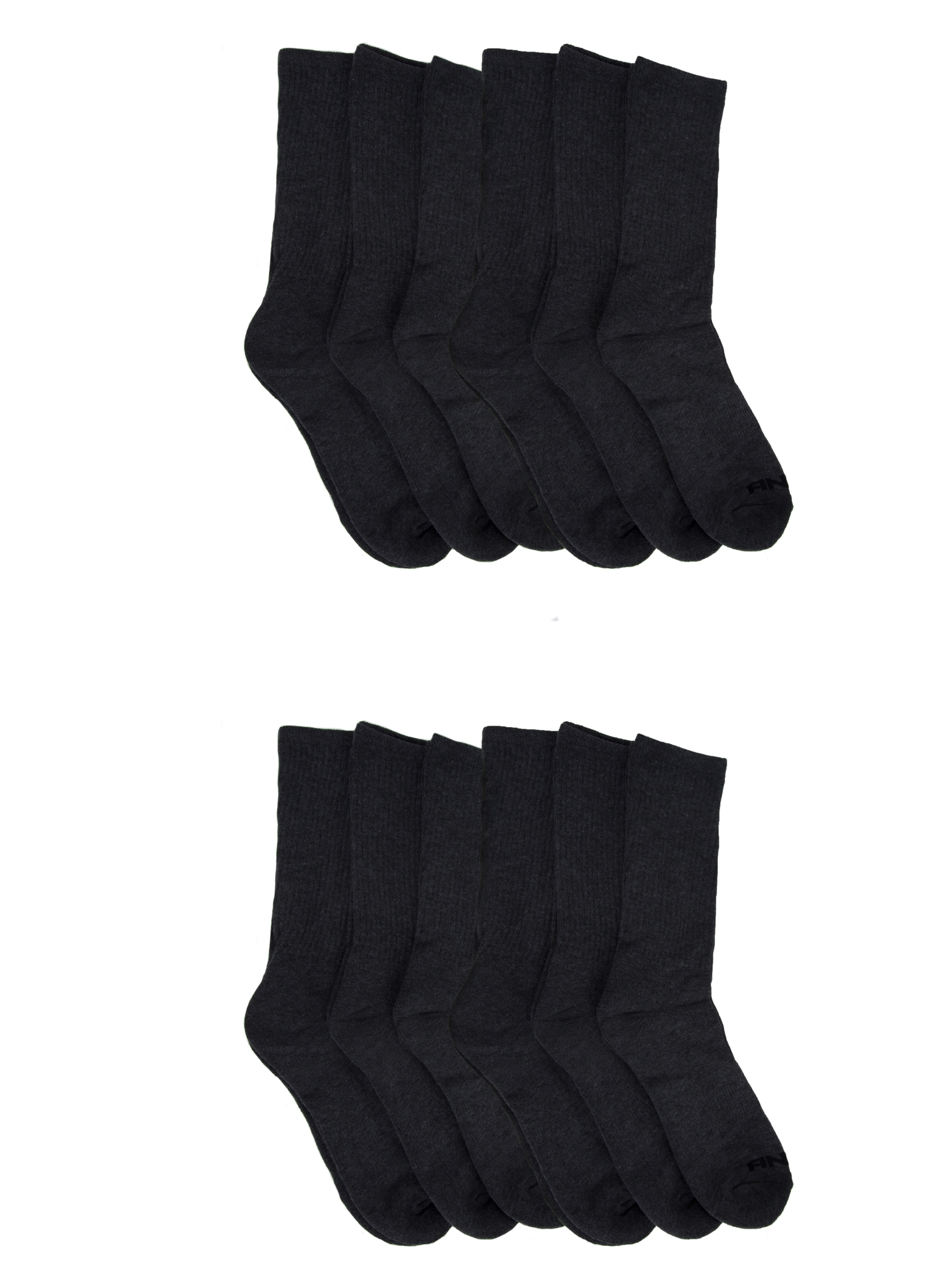 AND1 Men's Gray 12 Pair Crew Socks Sz 10-13 NEW 886028133407 | eBay
