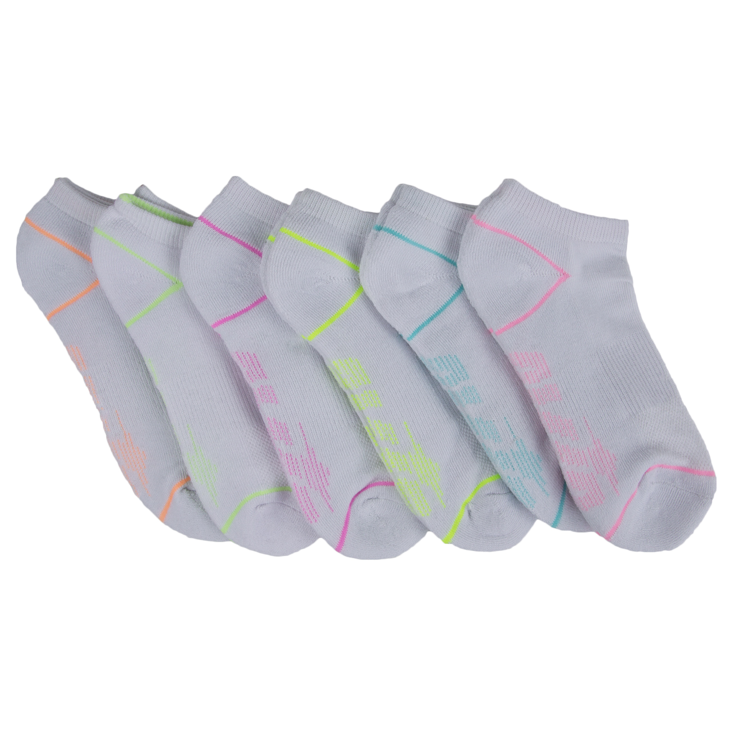 AVIA Women's White/Pink 6 Pair Pro-Tech Low Cut Socks Sz 4-10 NEW | eBay