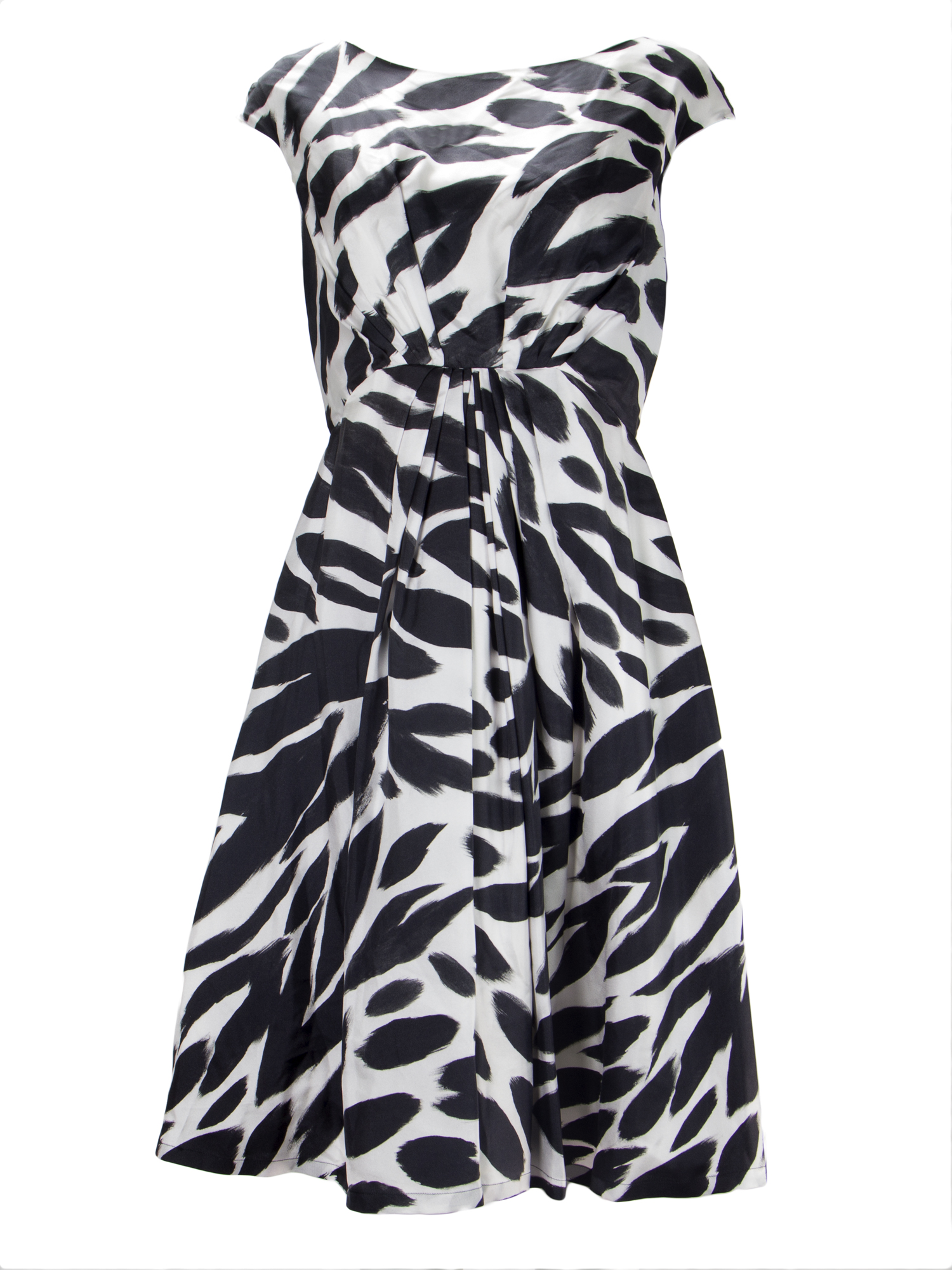MAX MARA Women's Arley Black & White Printed A-Line Dress Sz 8 $1,295 ...