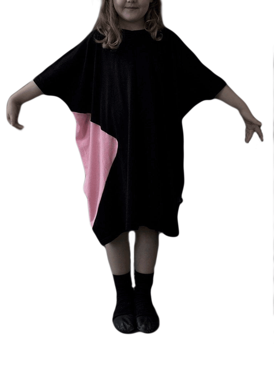 half black half pink dress Pink & Black Split Sweetheart Dress