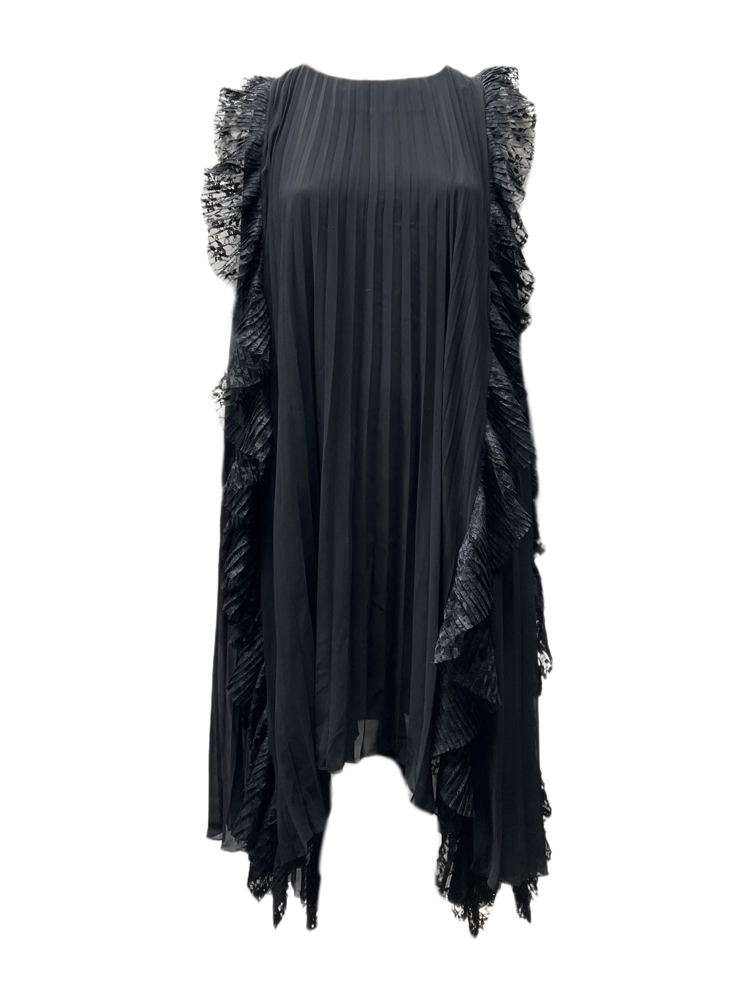 Pre-owned Marina Rinaldi Women's Black Depliant Maxi Dress