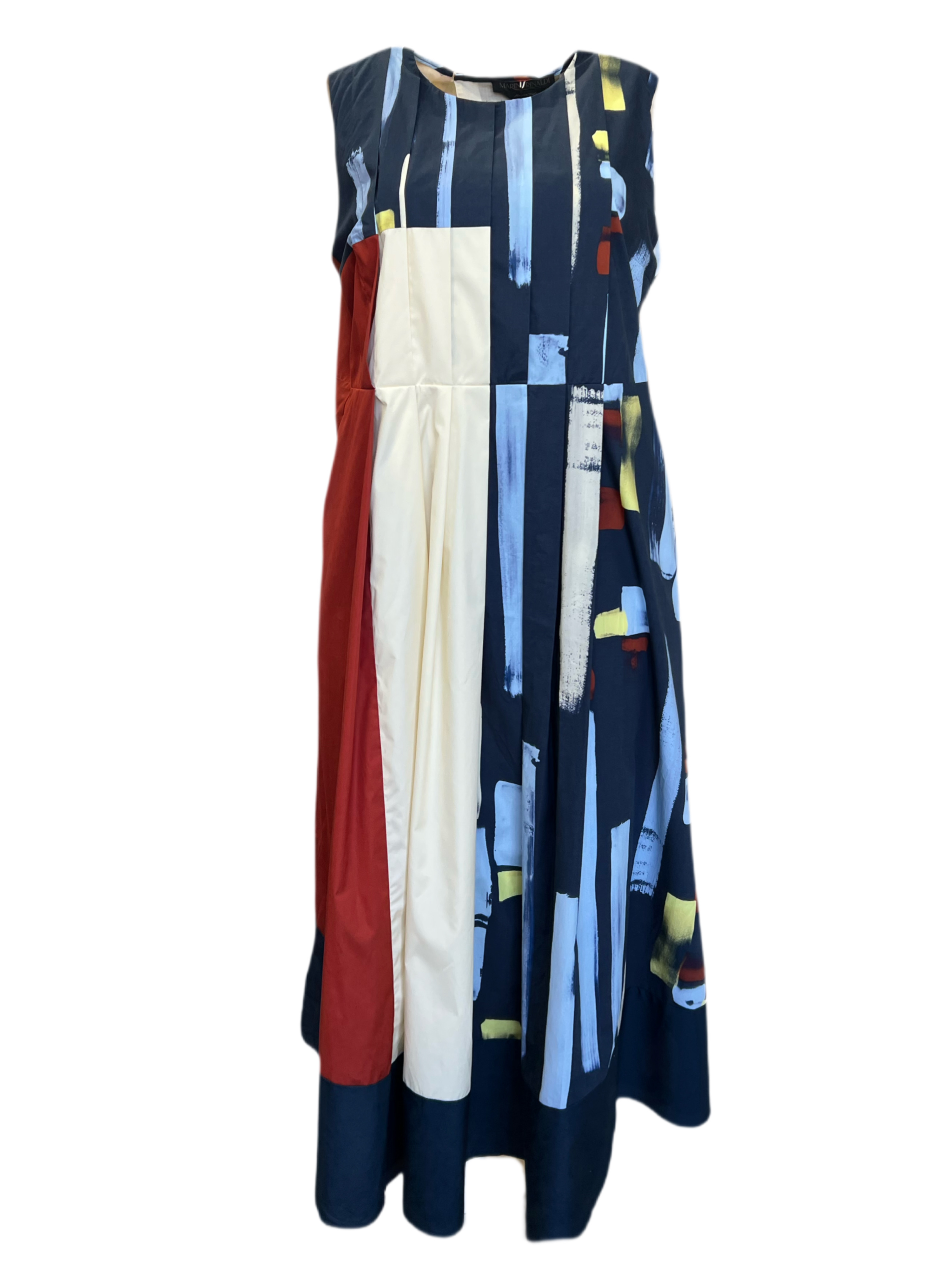 Pre-owned Marina Rinaldi Women's Multicolor Duchessa Cotton Maxi Dress In Multicolored