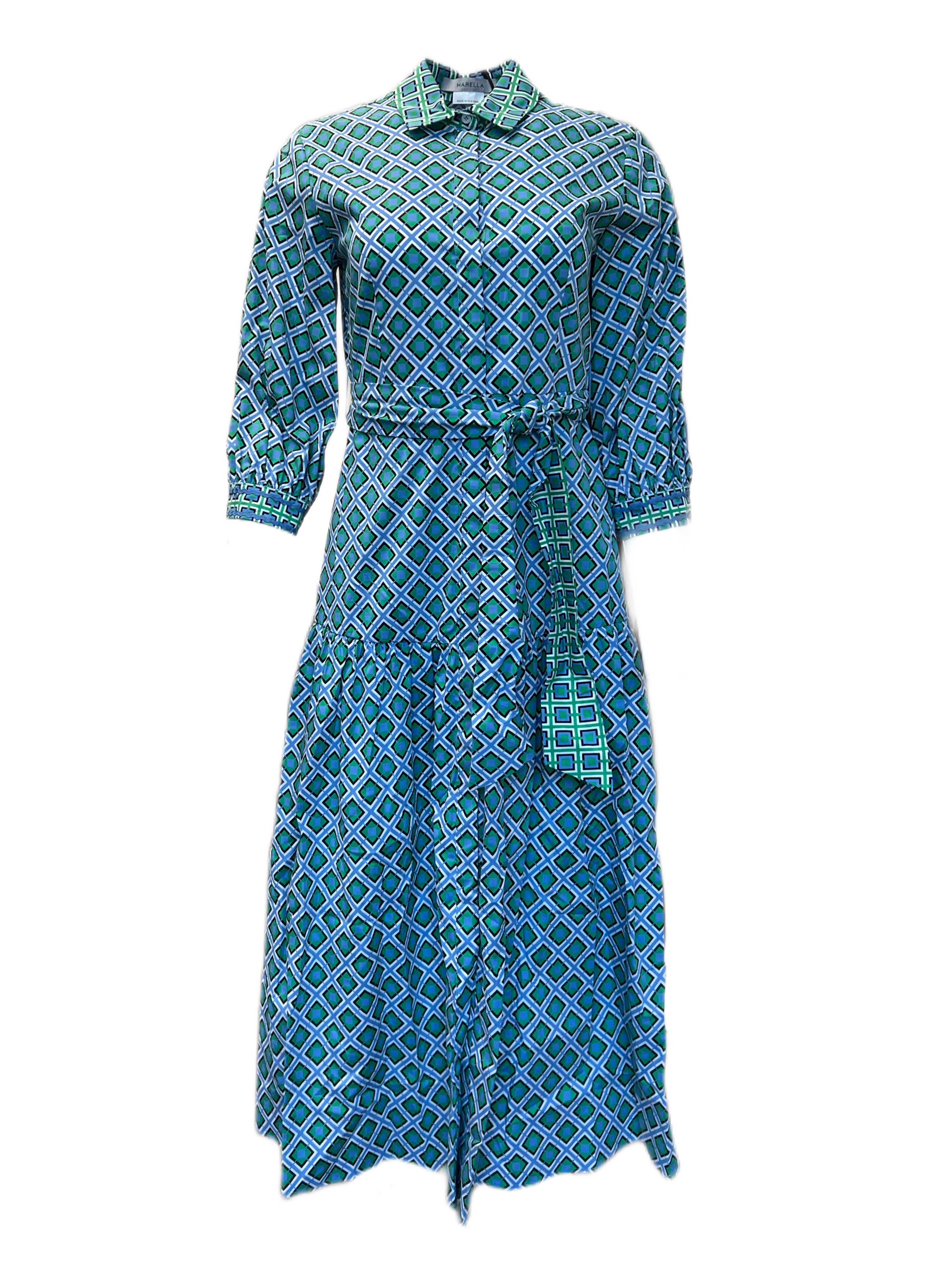 Marella By Max Mara Women's Green Kaya Button Front Shirt