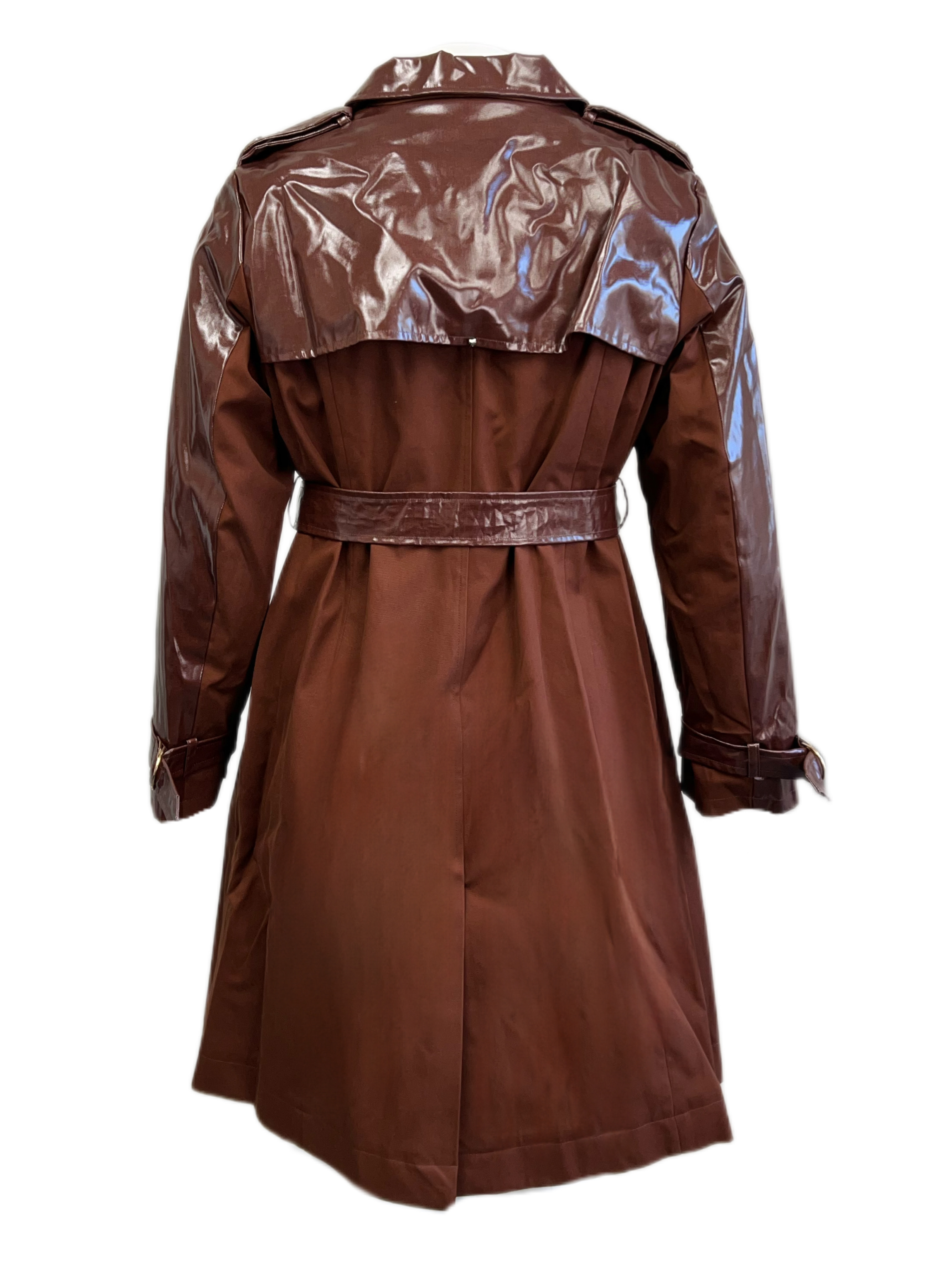 tobacco trench coat Marina Rinaldi Women's Tobacco Taroochi Cotton Trench Coat NWT