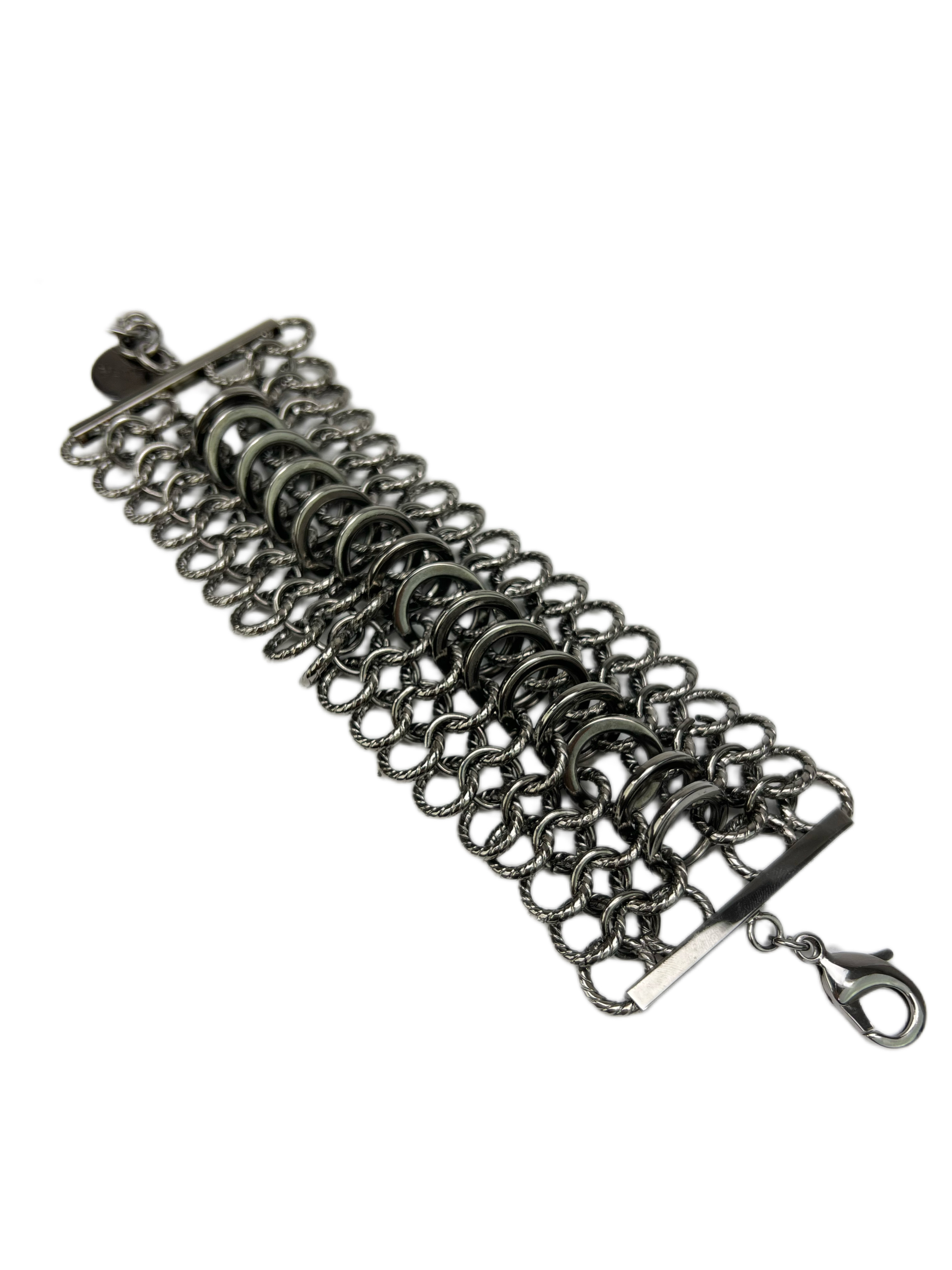 Max Mara Women's Grey Panda Chain 5 Strand Chain Wide