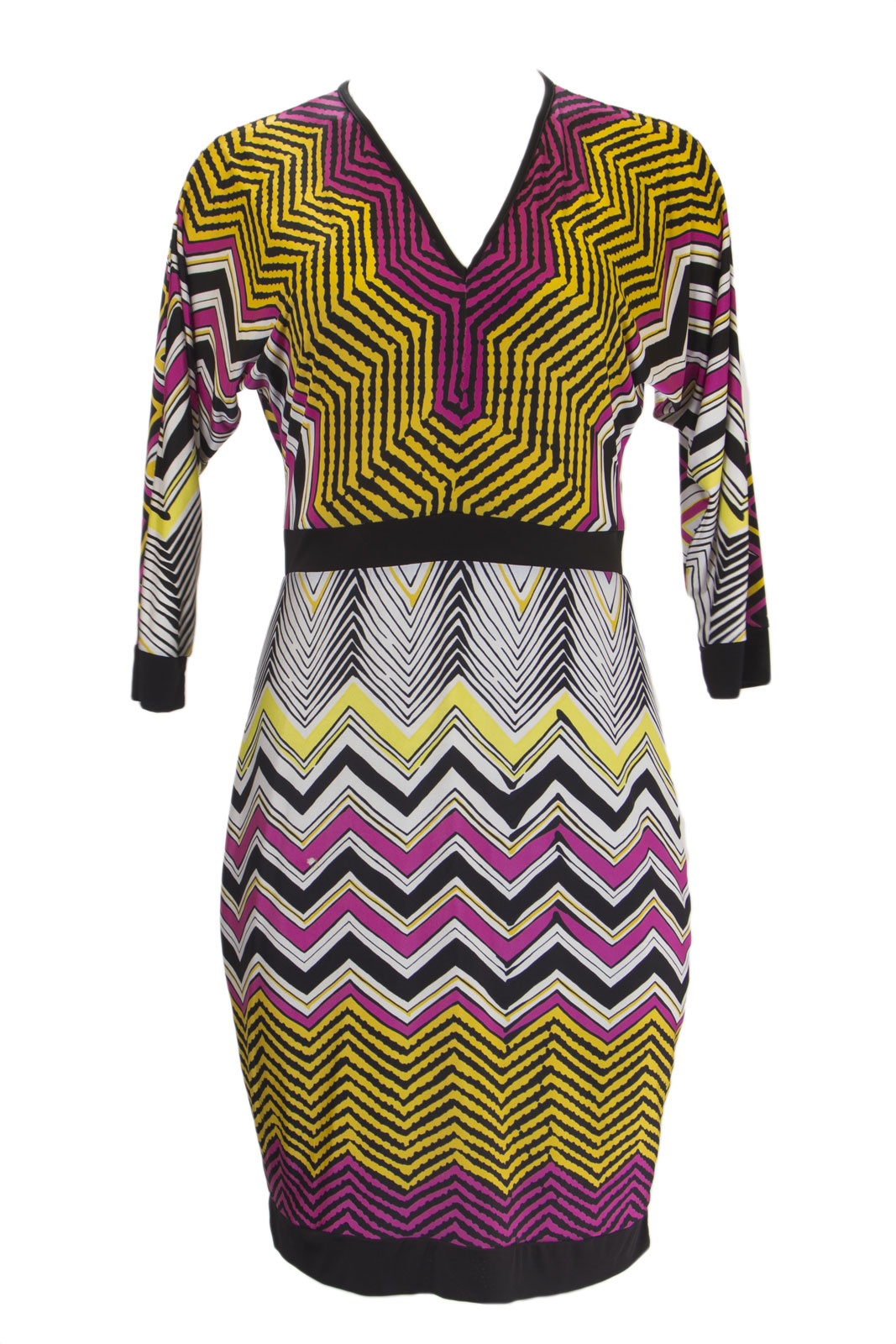 Pink Chevron One Shoulder Dress