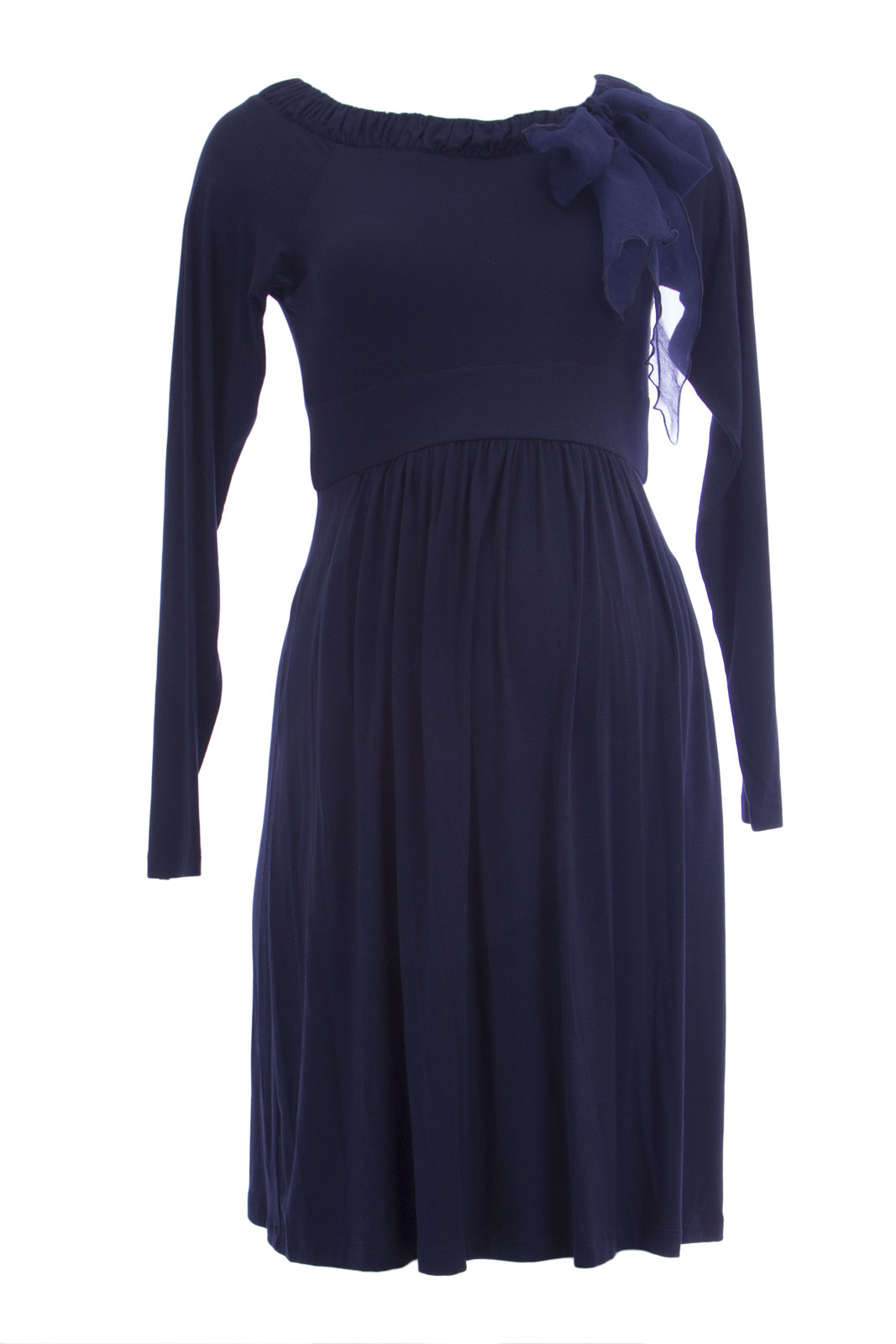 OLIAN Maternity Women's Bow Accent Long Sleeve Boat Neck Dress 148 NEW