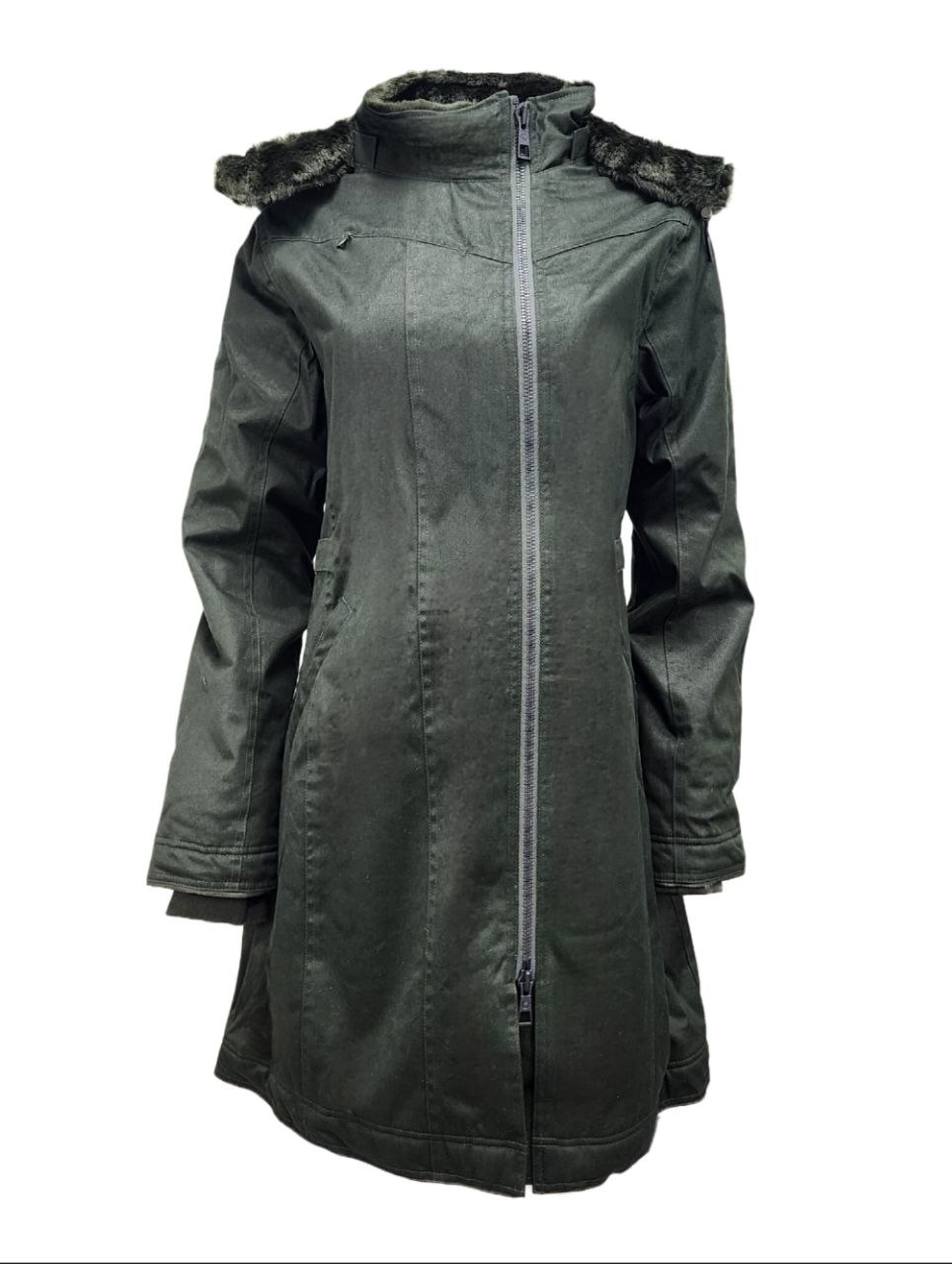 HoodLamb Women's Dark Army Green Long Hemp Water Resistant