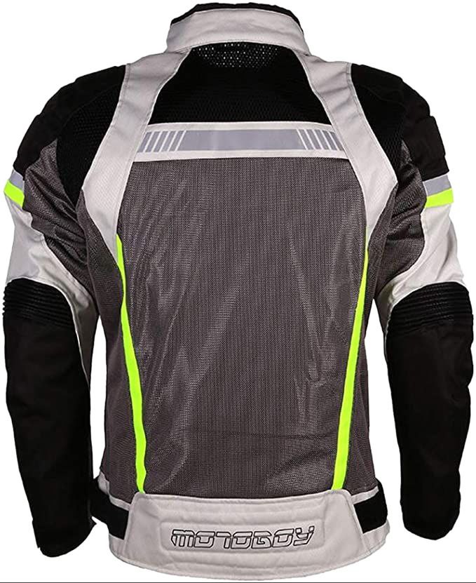 MOTOBOY Men's Grey Protected Zip Closure Moto Jacket #MB X