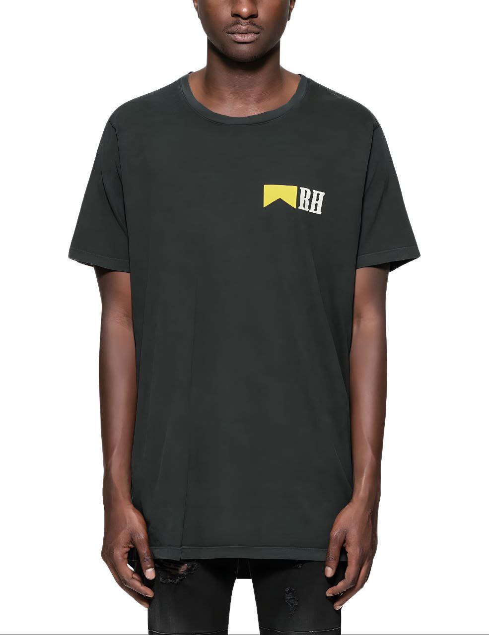 Tシャツ・カットソー RHUDE Men T-shirt Black RHPS24TT04012610 0610 RHUDE logo-print Cotton T-shirt | Black | FARFETCH EG