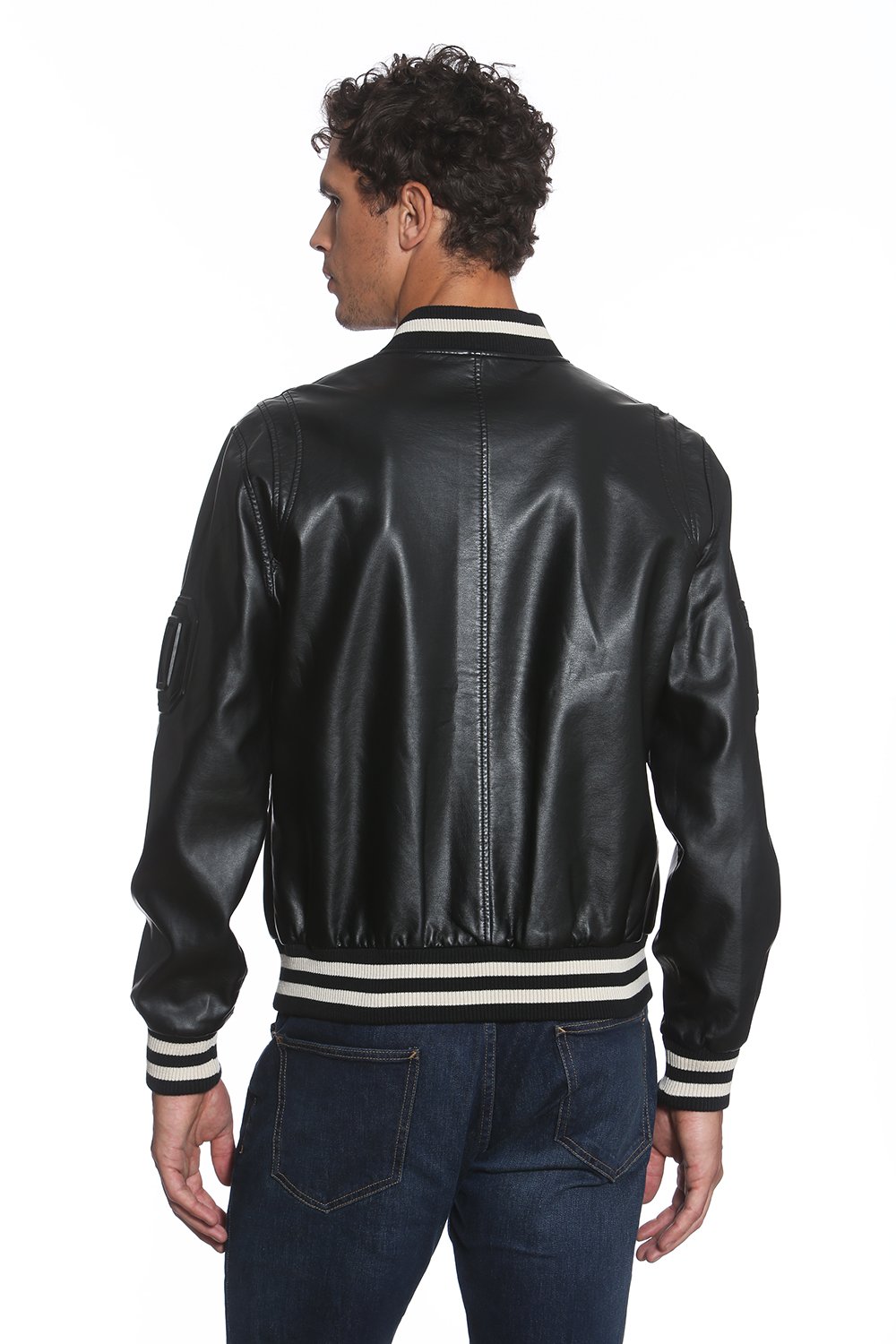 MEMBERS ONLY Men's Bleeker Faux Leather Varsity Jacket $150 NEW | eBay