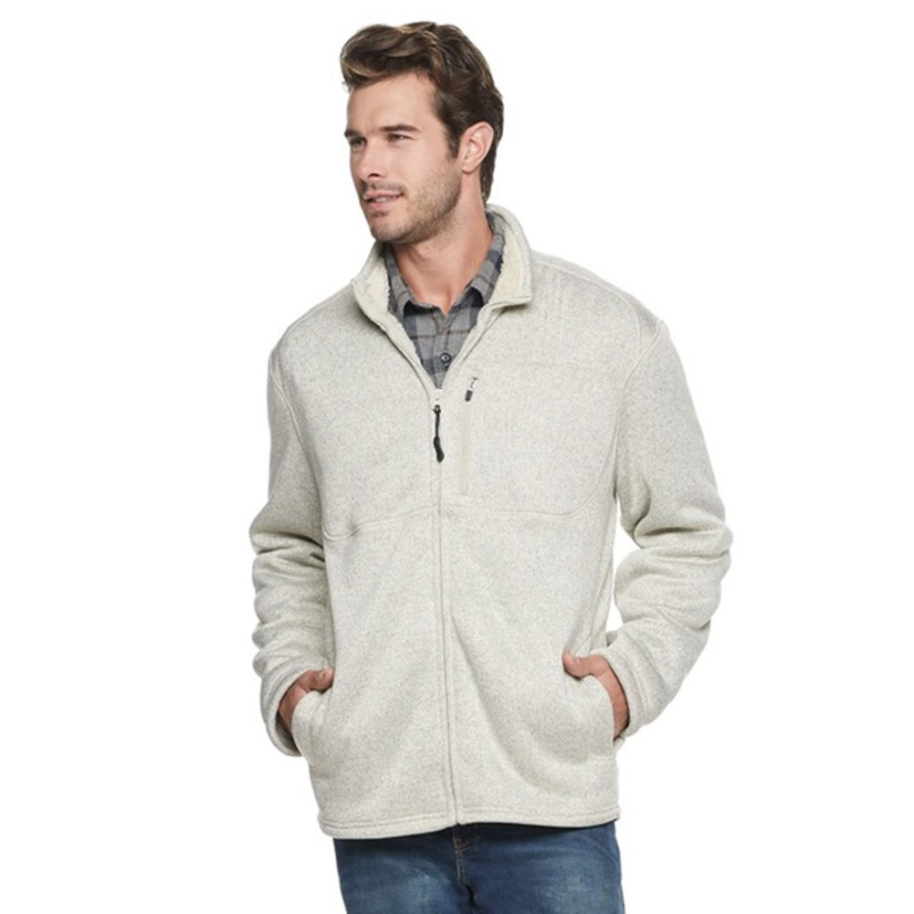 Coleman Men's Oatmeal Full Zip Sherpa Lined Sweater Fleece Jacket $100 ...